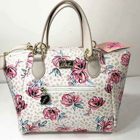 Betsey Johnson Handbags - Betsey Johnson white floral satchel/crossbody. NWT